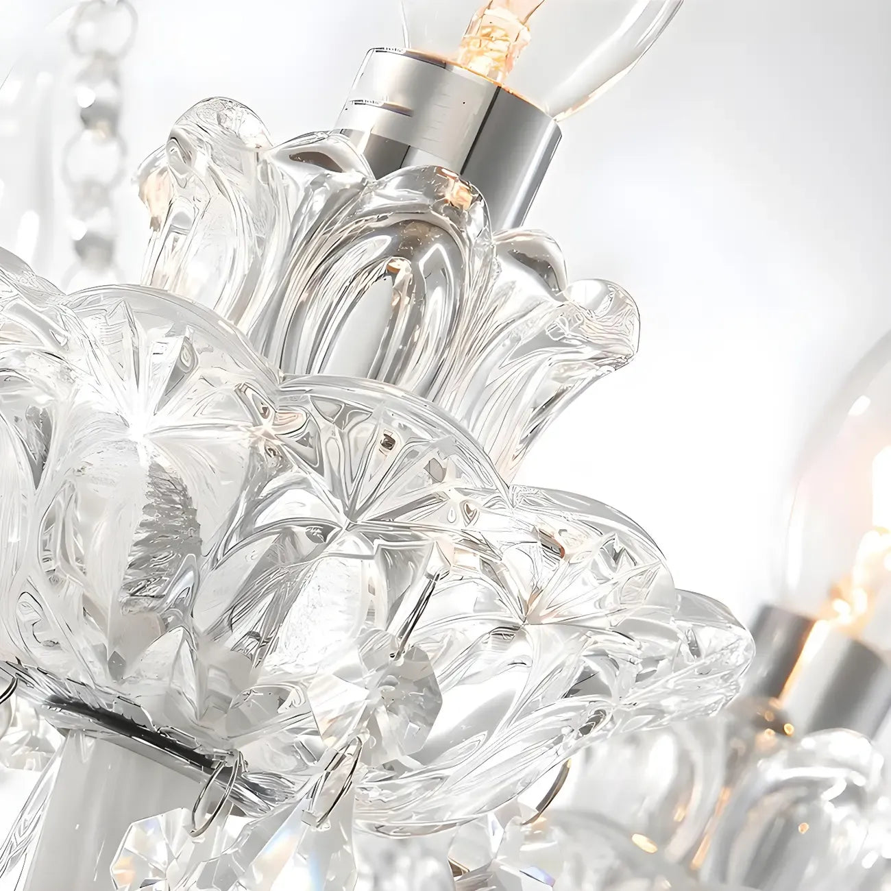 Vintage Silver Candelabra Clear Crystal Wall Sconce