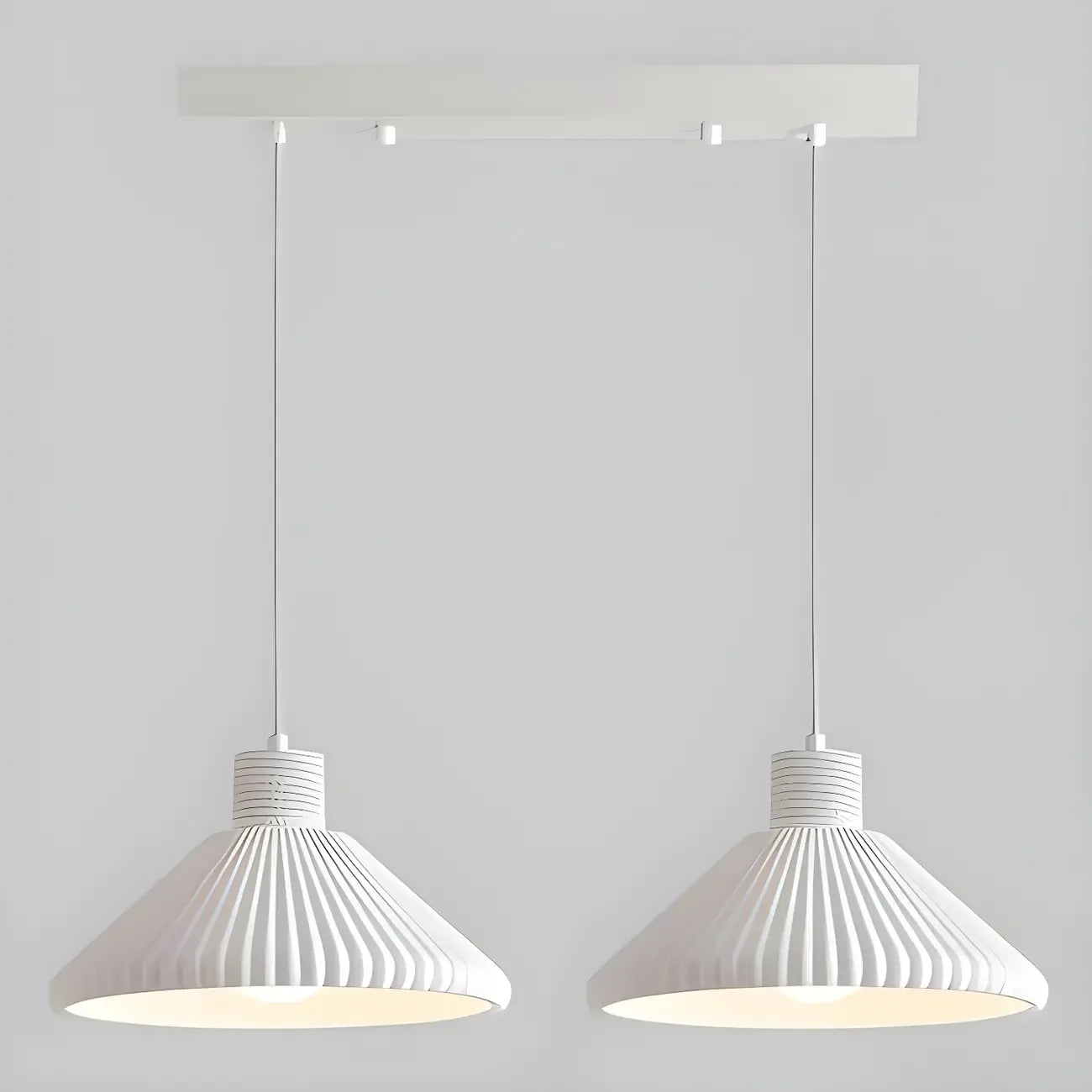 Modern Beige Cone Island Pendant Light Adjustable for Kitchen