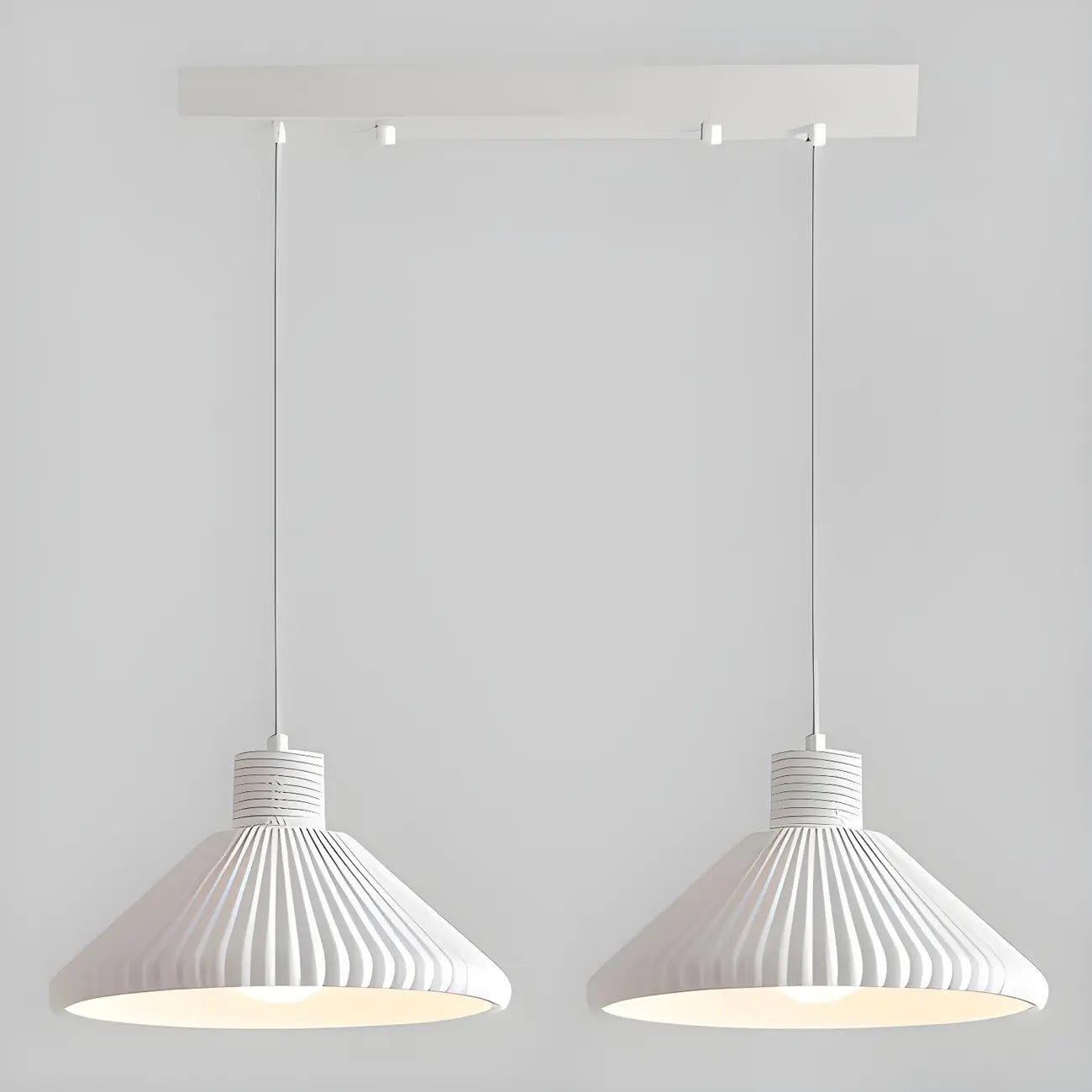 Modern Beige Cone Island Pendant Light Adjustable for Kitchen