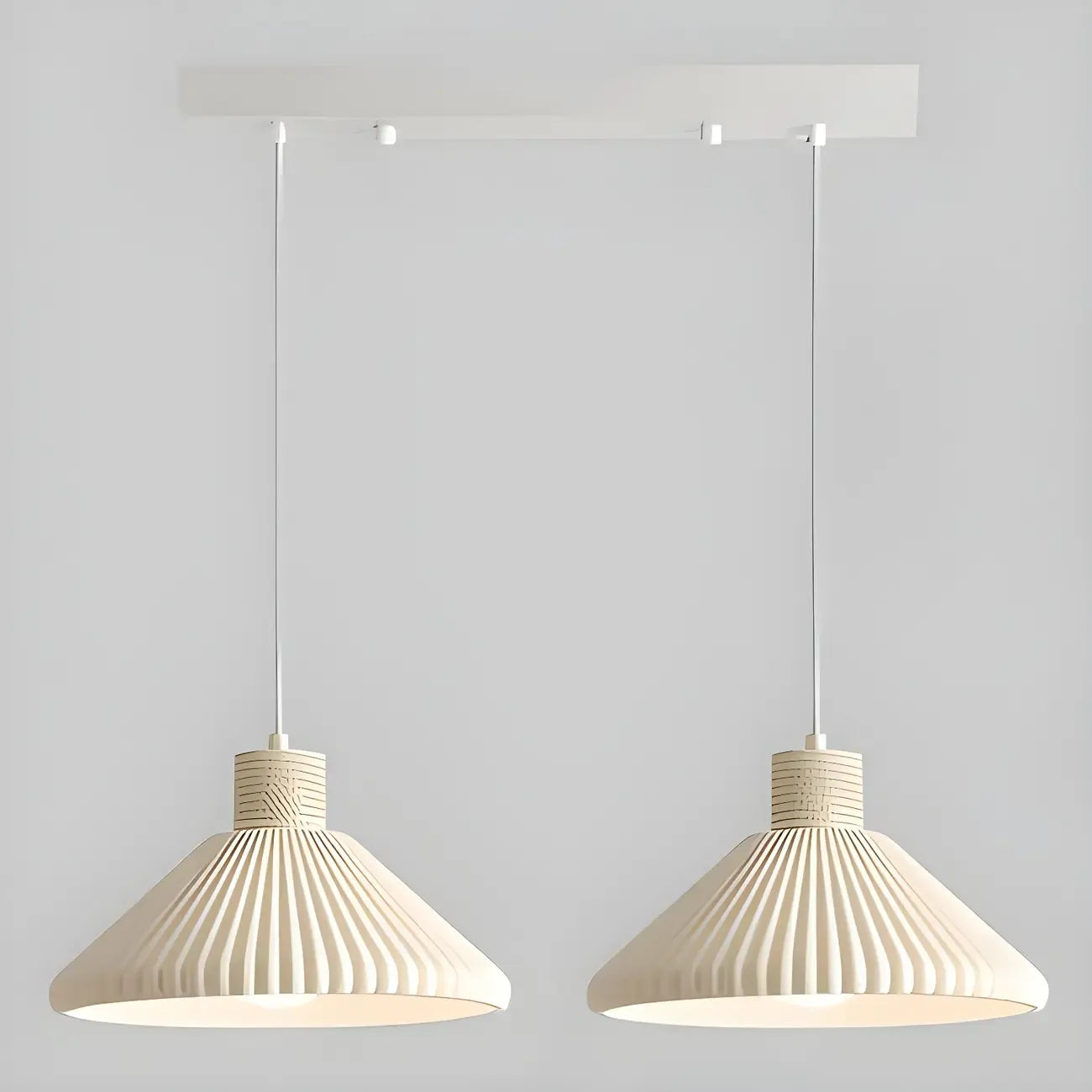 Modern Beige Cone Island Pendant Light Adjustable for Kitchen