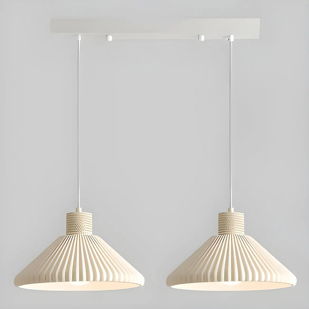 Modern Beige Cone Island Pendant Light Adjustable for Kitchen