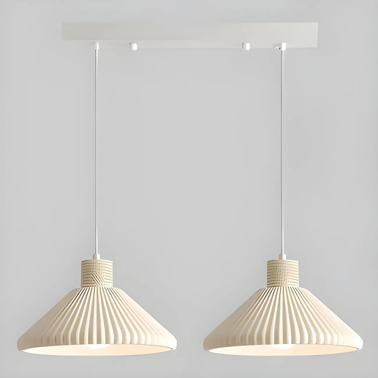 Modern Beige Cone Island Pendant Light Adjustable for Kitchen