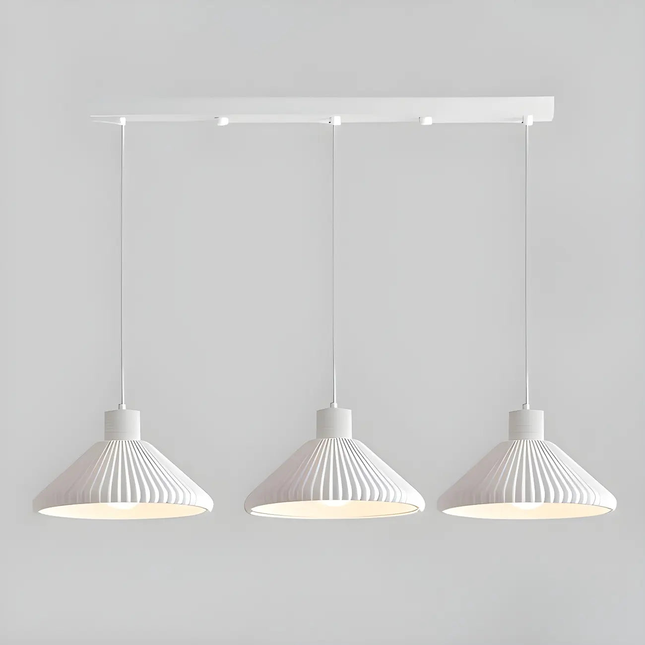 Modern Beige Cone Island Pendant Light Adjustable for Kitchen