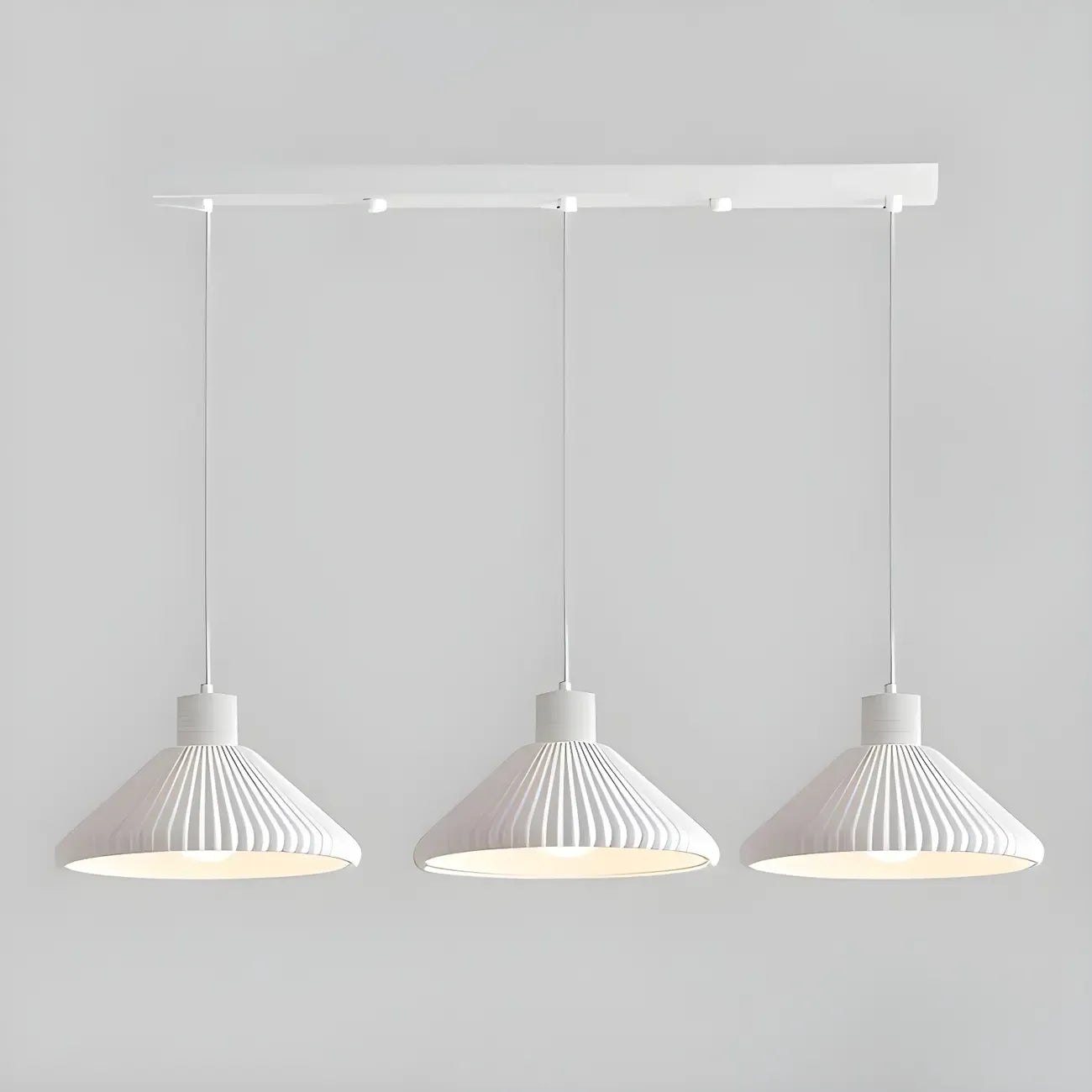 Modern Beige Cone Island Pendant Light Adjustable for Kitchen