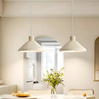 Modern Beige Cone Island Pendant Light Adjustable for Kitchen