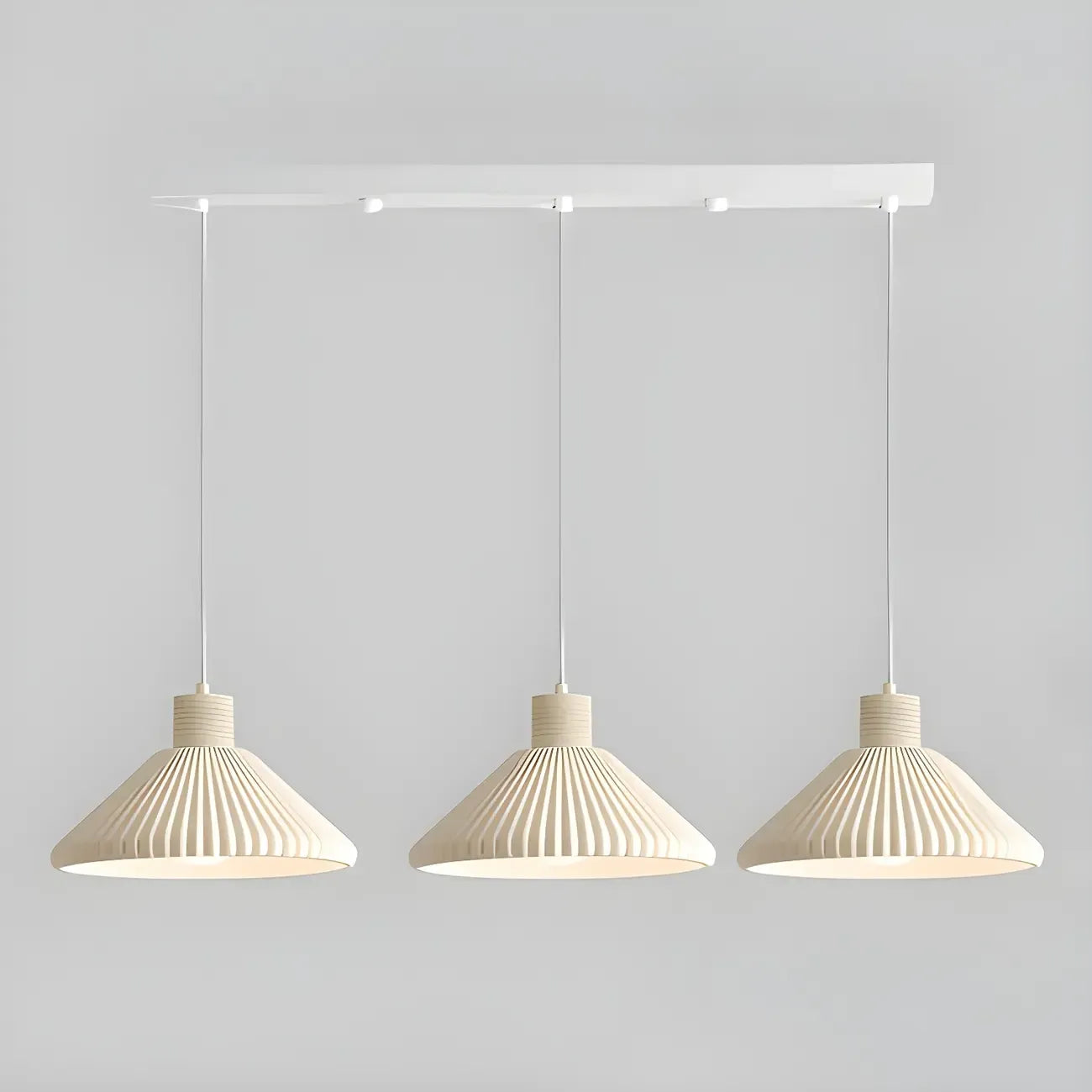 Modern Beige Cone Island Pendant Light Adjustable for Kitchen