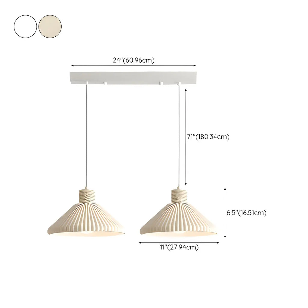 Modern Beige Cone Island Pendant Light Adjustable for Kitchen