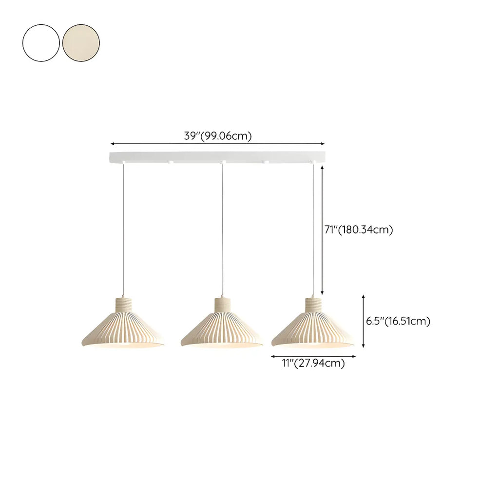 Modern Beige Cone Island Pendant Light Adjustable for Kitchen