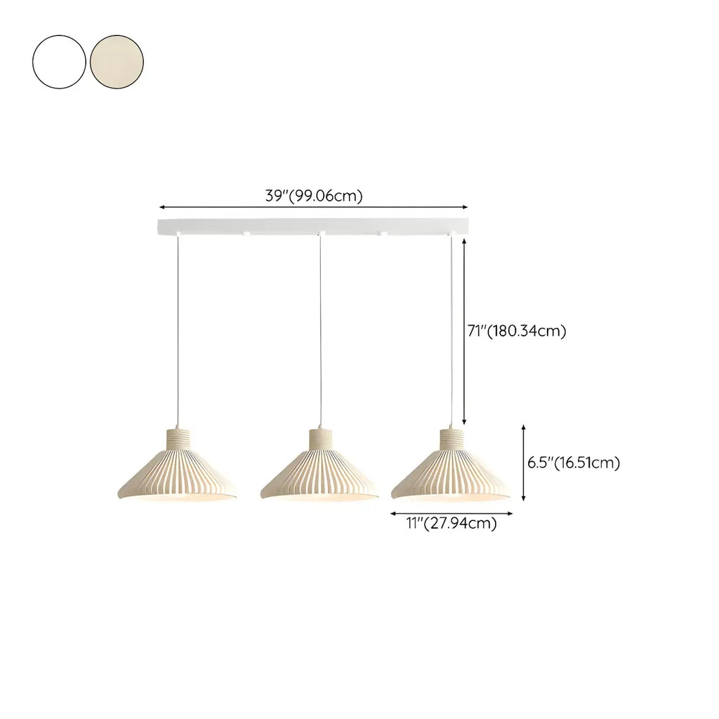 Modern Beige Cone Island Pendant Light Adjustable for Kitchen