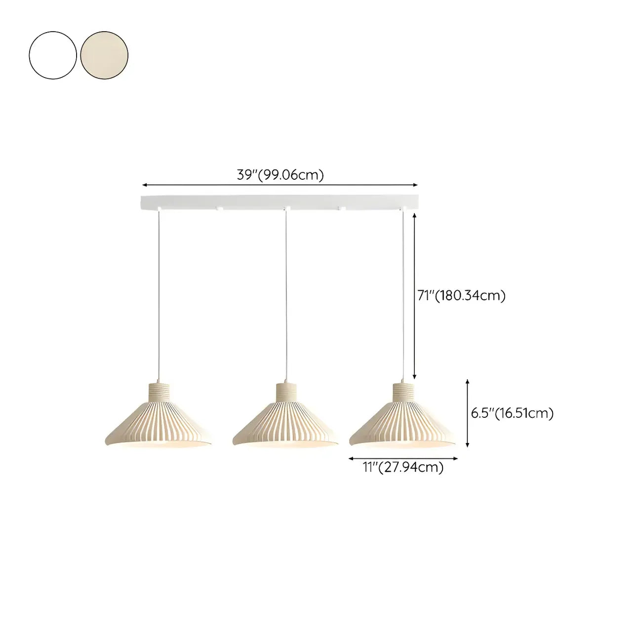 Modern Beige Cone Island Pendant Light Adjustable for Kitchen
