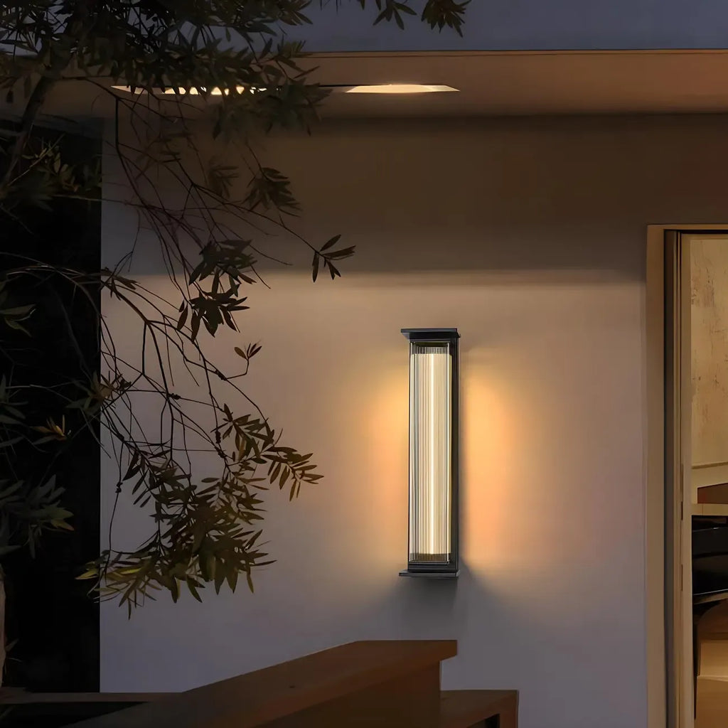 Modern Geometric Outdoor Steel LED Wall Light