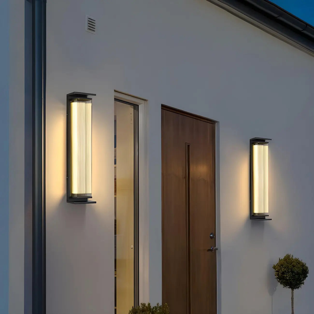 Modern Geometric Outdoor Steel LED Wall Light