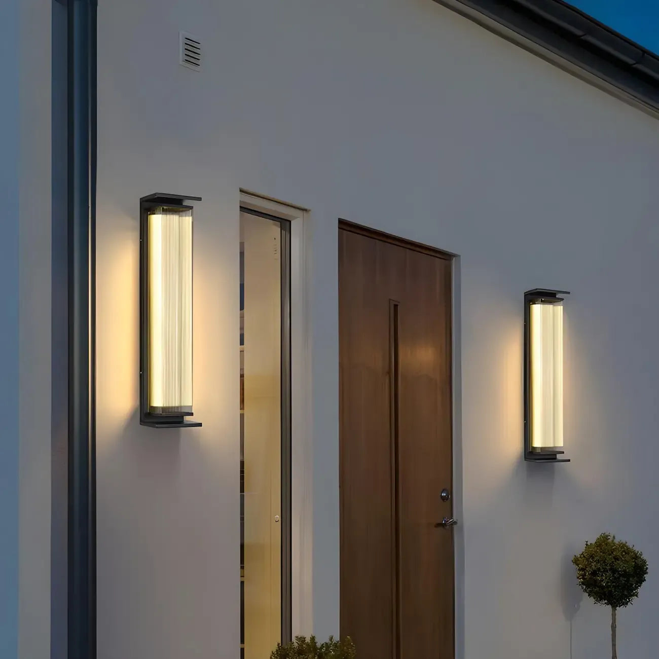 Modern Geometric Outdoor Steel LED Wall Light