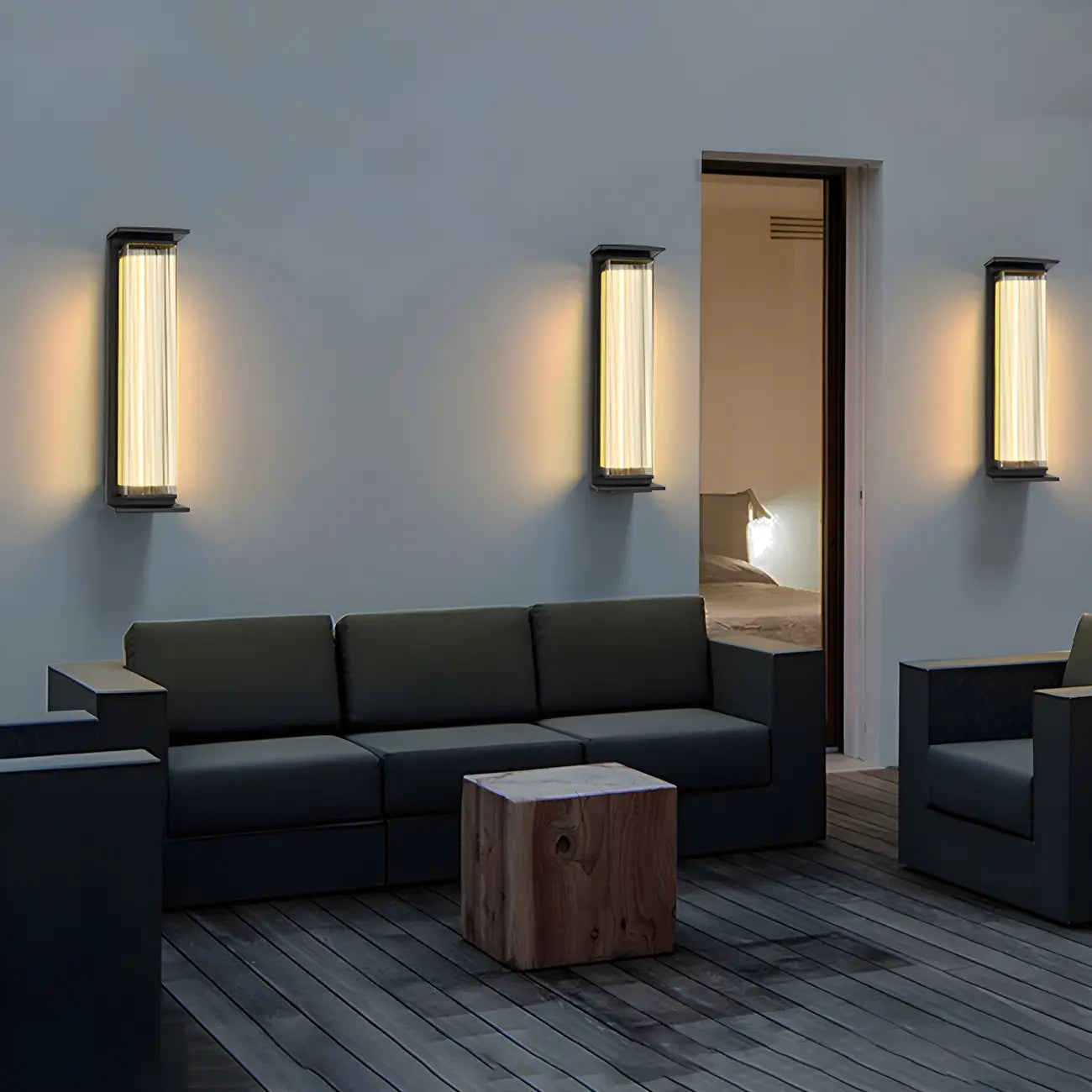 Modern Geometric Outdoor Steel LED Wall Light