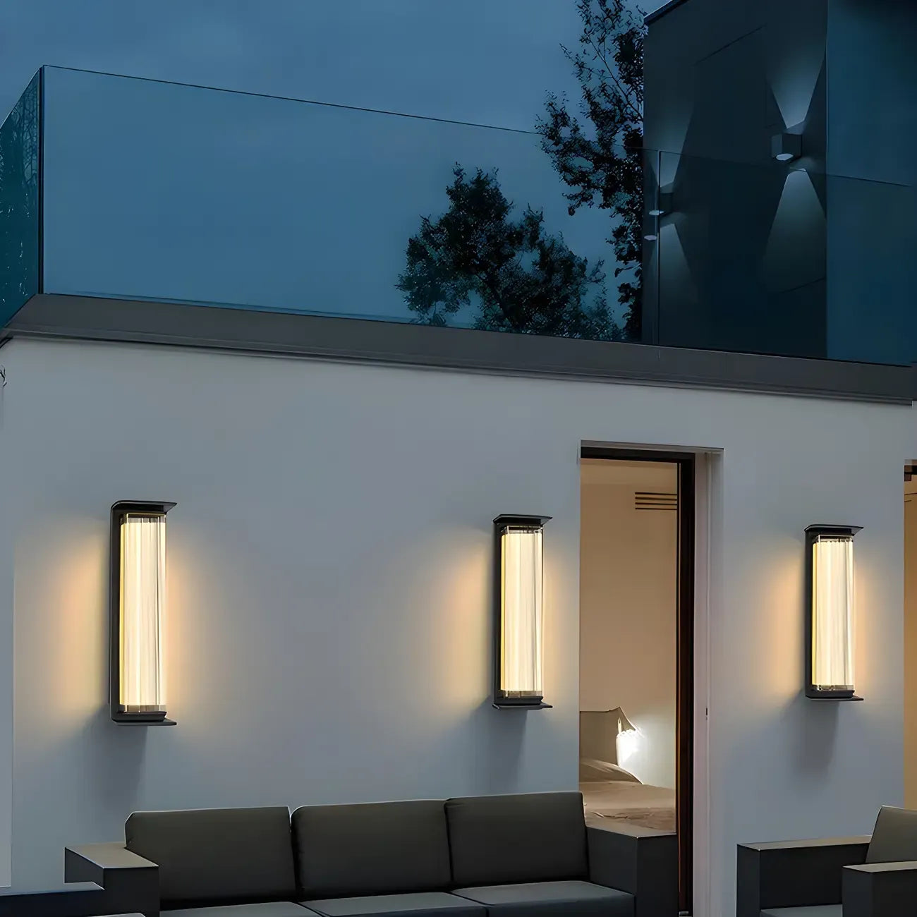 Modern Geometric Outdoor Steel LED Wall Light