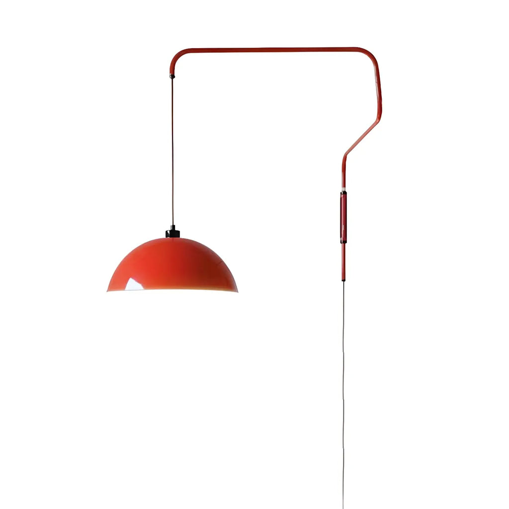 Elegant Geometric Red Swing Arm Wall Light for Dining Room
