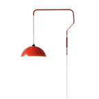 Elegant Geometric Red Swing Arm Wall Light for Dining Room