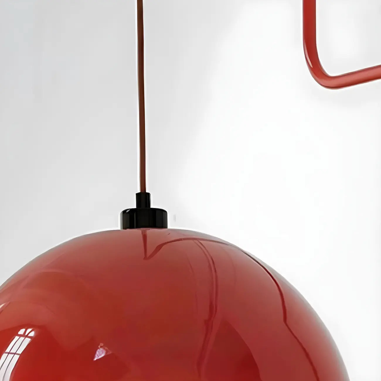Elegant Geometric Red Swing Arm Wall Light for Dining Room