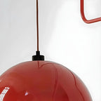 Elegant Geometric Red Swing Arm Wall Light for Dining Room