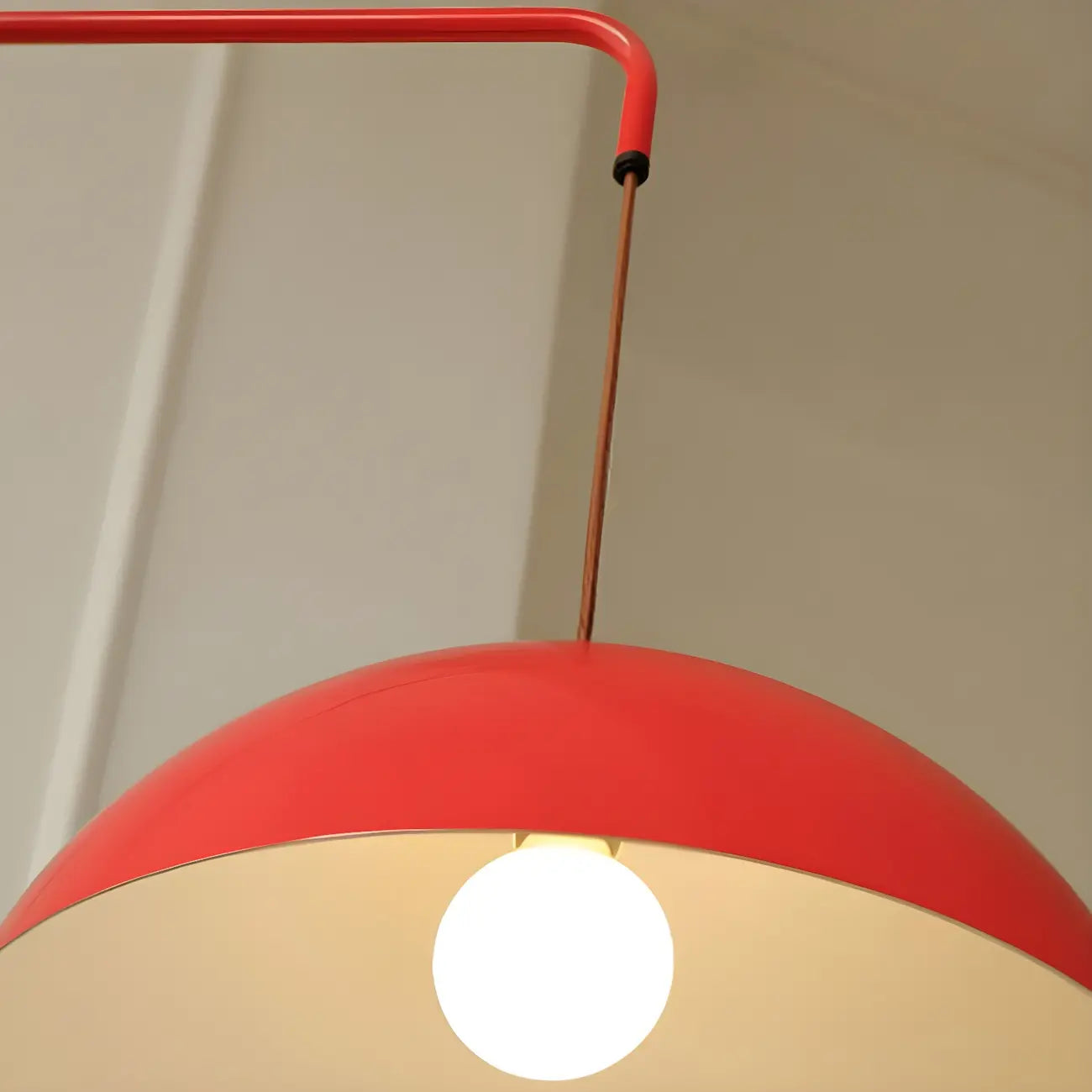 Elegant Geometric Red Swing Arm Wall Light for Dining Room