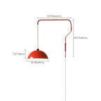 Elegant Geometric Red Swing Arm Wall Light for Dining Room
