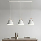 3-Light Modern White Metal Island Pendant Light for Kitchen