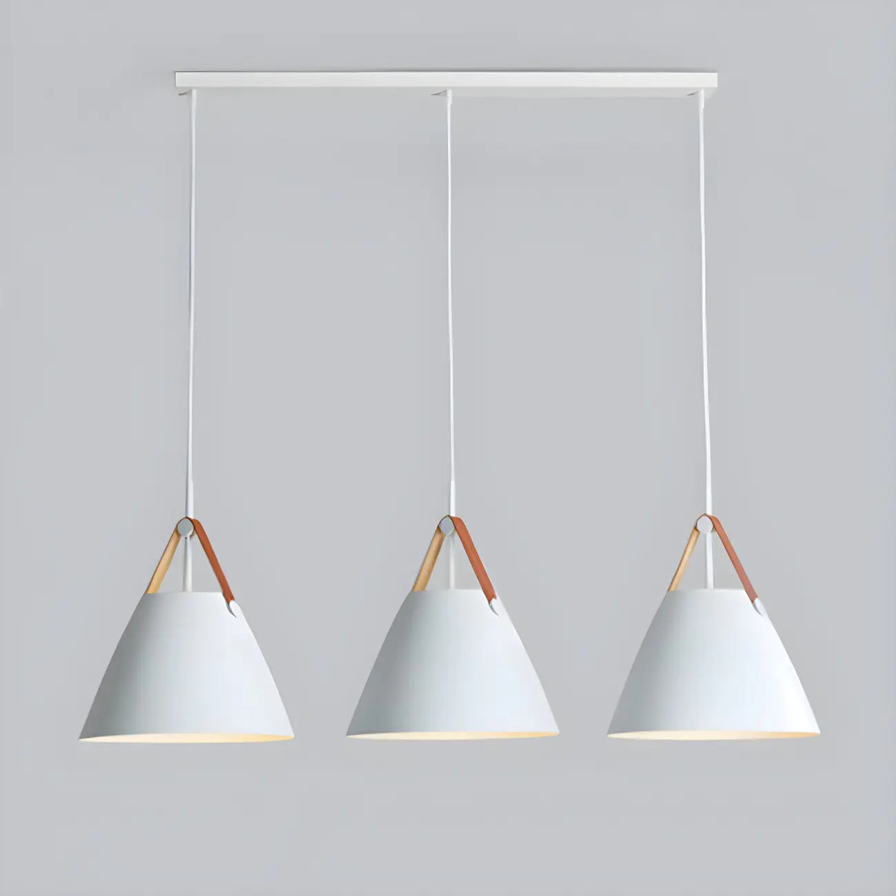 3-Light Modern White Metal Island Pendant Light for Kitchen