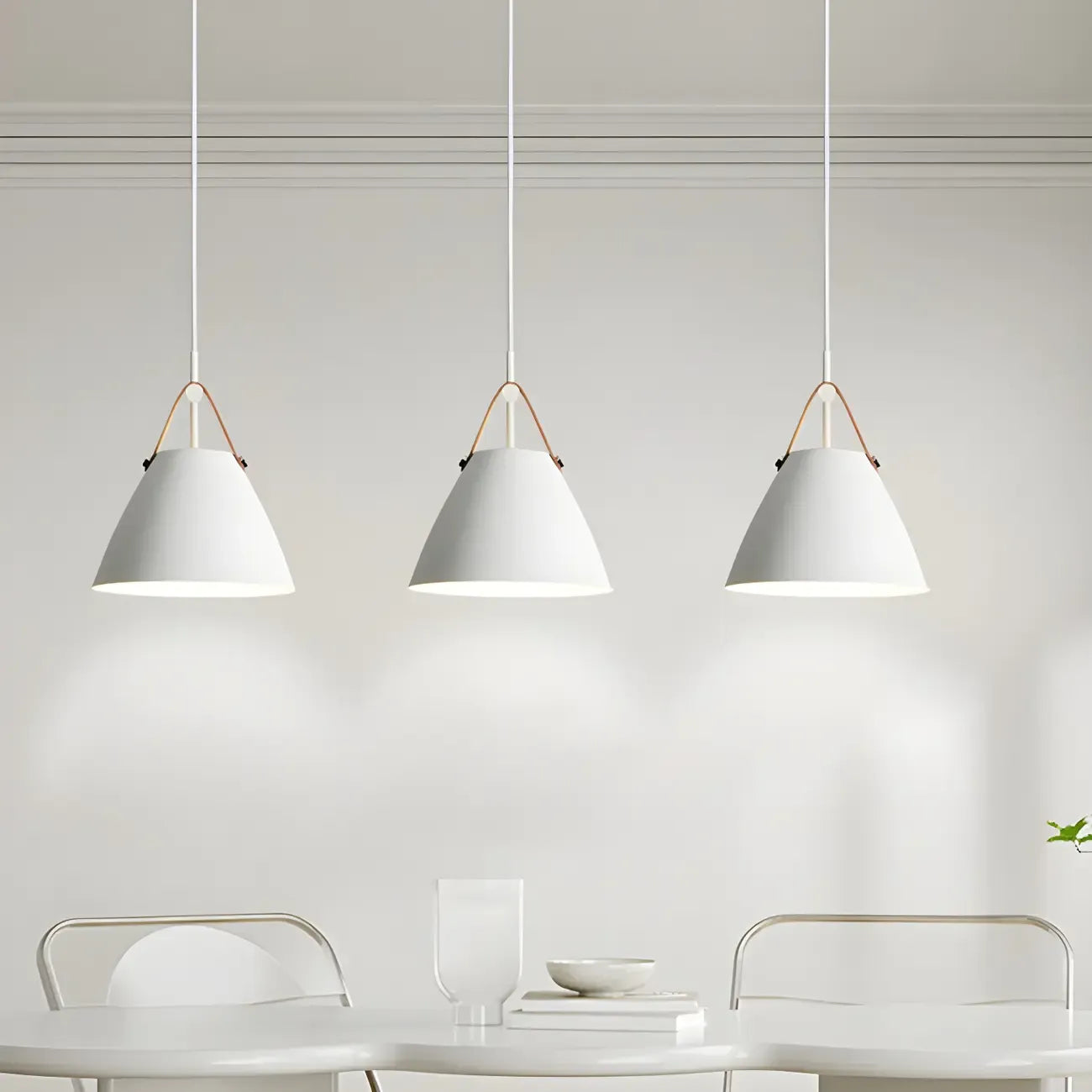 3-Light Modern White Metal Island Pendant Light for Kitchen
