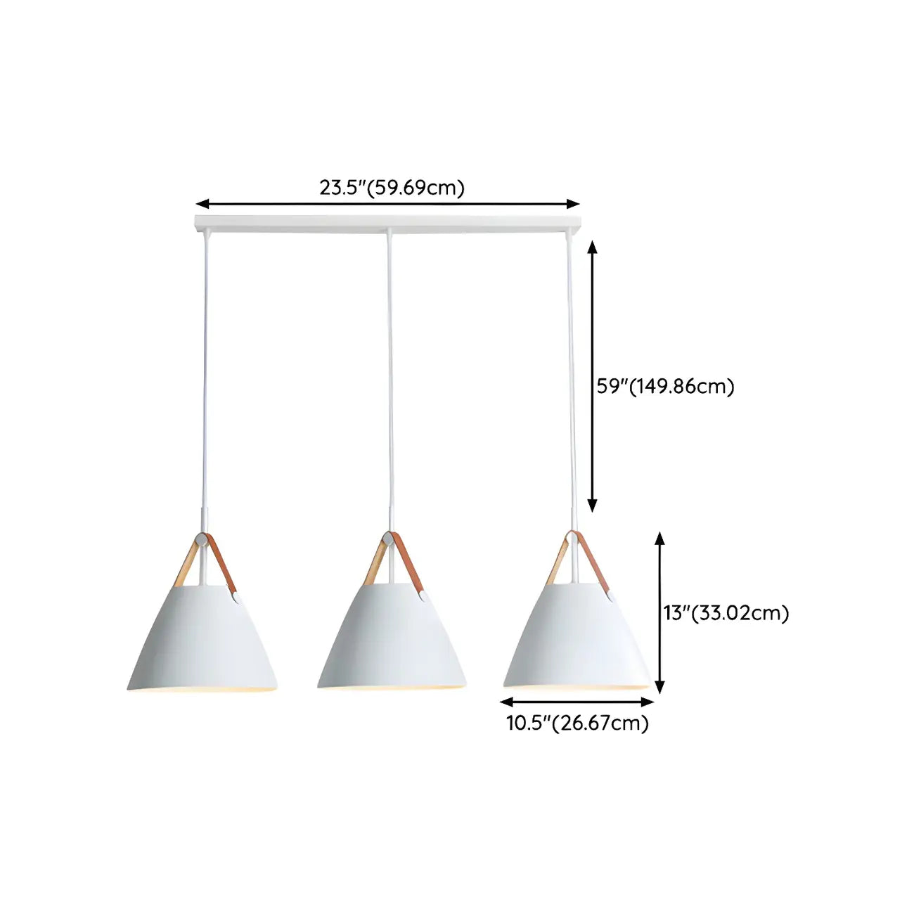 3-Light Modern White Metal Island Pendant Light for Kitchen