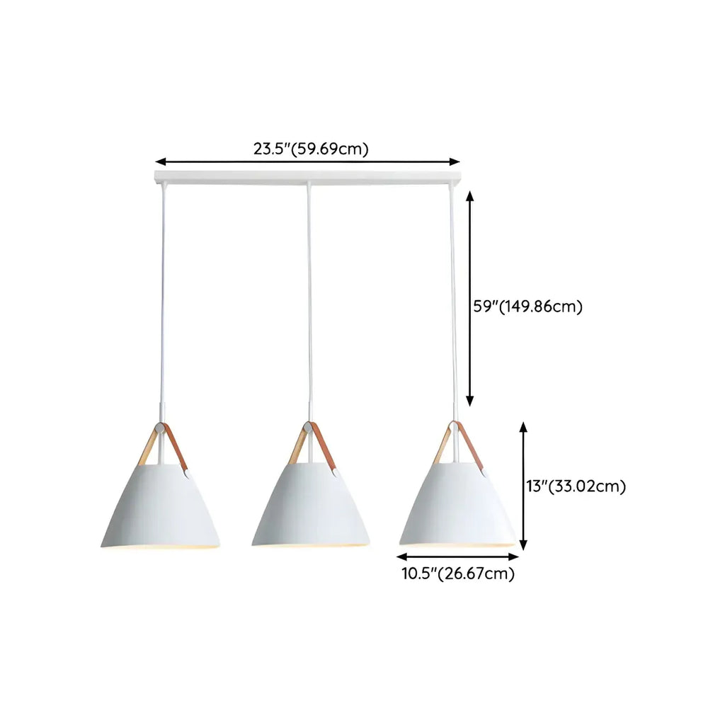 3-Light Modern White Metal Island Pendant Light for Kitchen