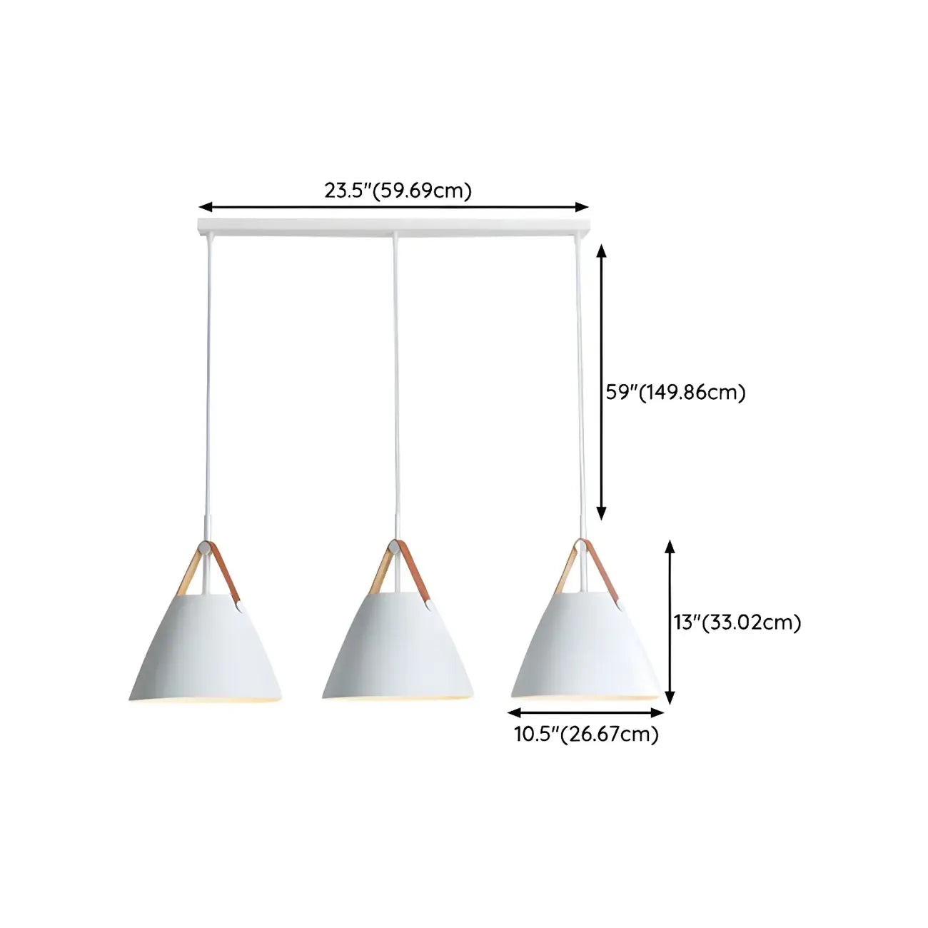 3-Light Modern White Metal Island Pendant Light for Kitchen