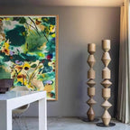 Contemporary Sculptural Geometric Metal Floor Lamp for Living Room