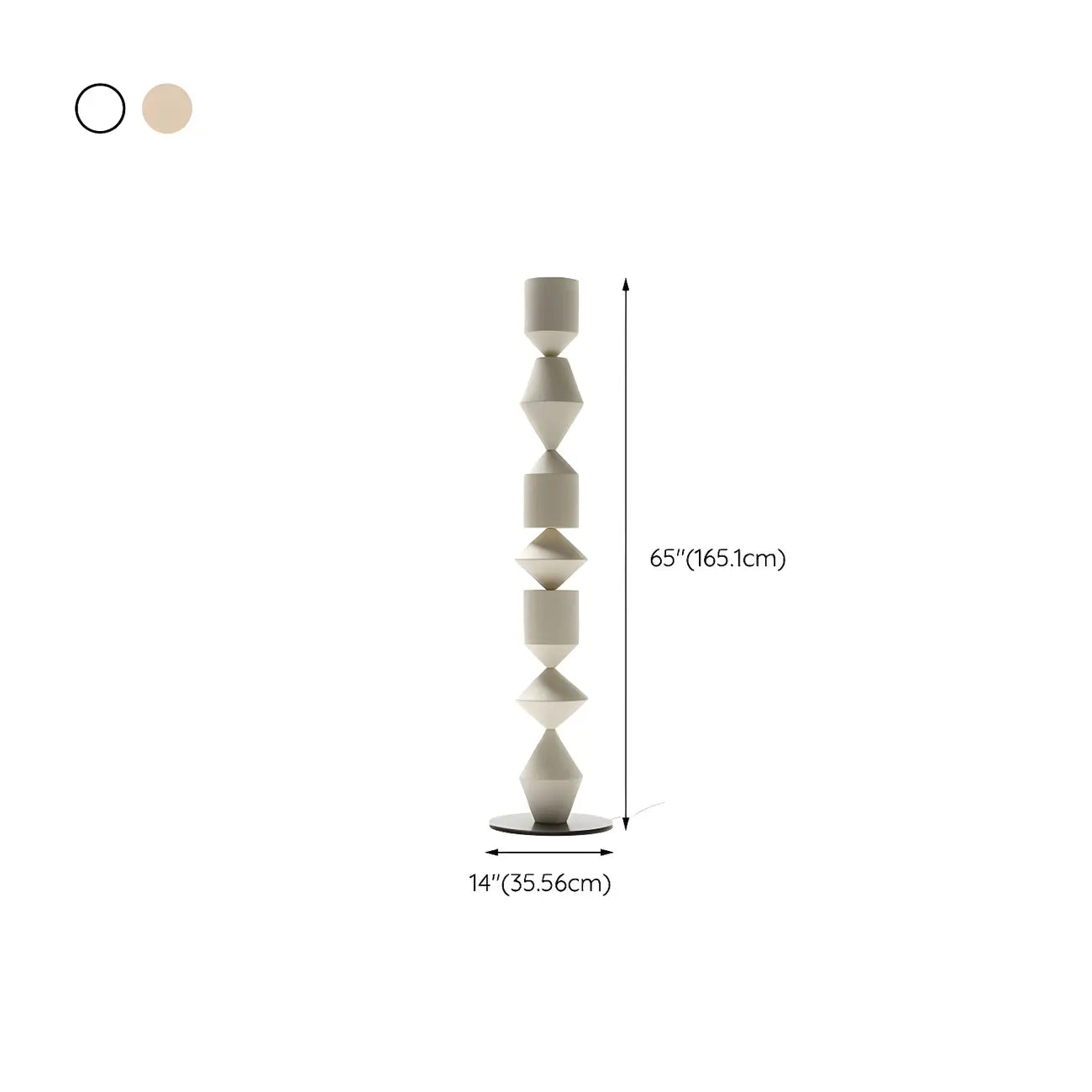 Contemporary Sculptural Geometric Metal Floor Lamp for Living Room