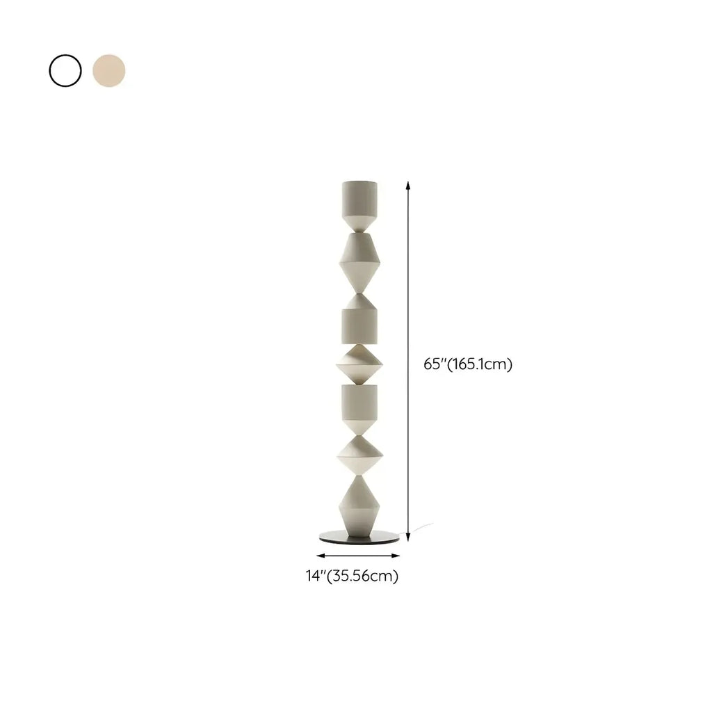 Contemporary Sculptural Geometric Metal Floor Lamp for Living Room