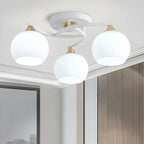 Minimalist White Glass Dome Semi Flush Ceiling Light