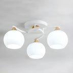 Minimalist White Glass Dome Semi Flush Ceiling Light