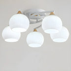 Minimalist White Glass Dome Semi Flush Ceiling Light