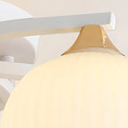 Minimalist White Glass Dome Semi Flush Ceiling Light