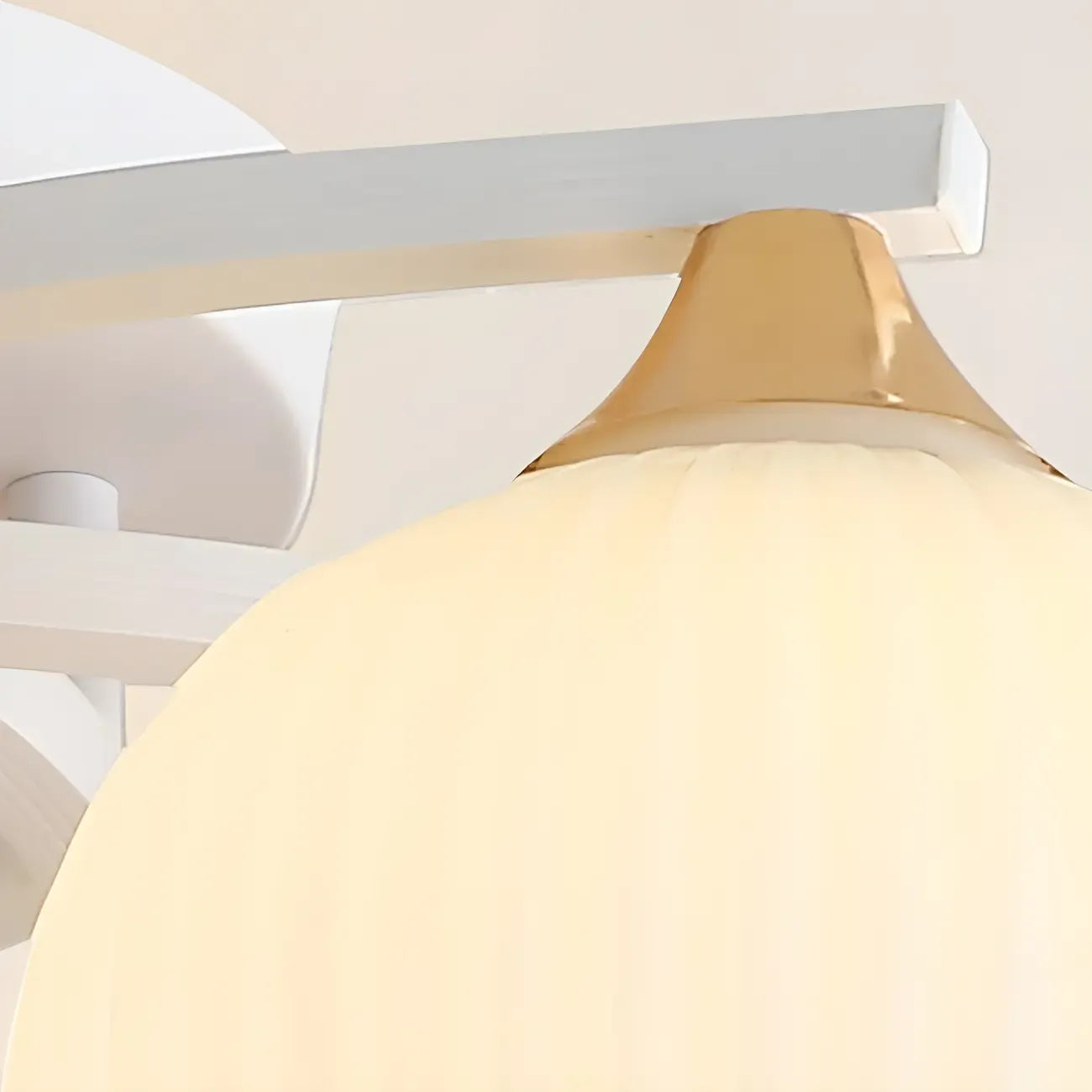 Minimalist White Glass Dome Semi Flush Ceiling Light