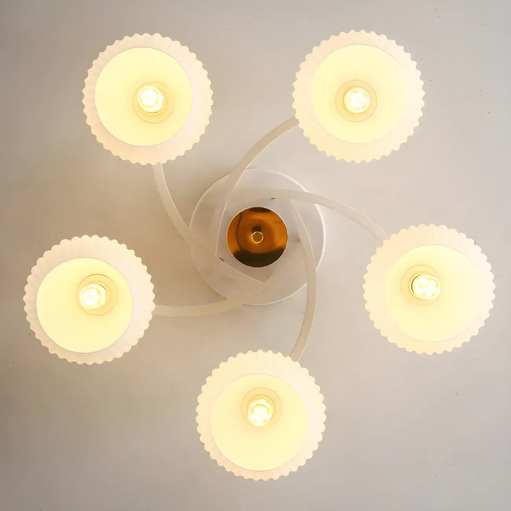 Minimalist White Glass Dome Semi Flush Ceiling Light