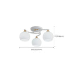 Minimalist White Glass Dome Semi Flush Ceiling Light