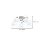 Minimalist White Glass Dome Semi Flush Ceiling Light