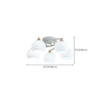 Minimalist White Glass Dome Semi Flush Ceiling Light