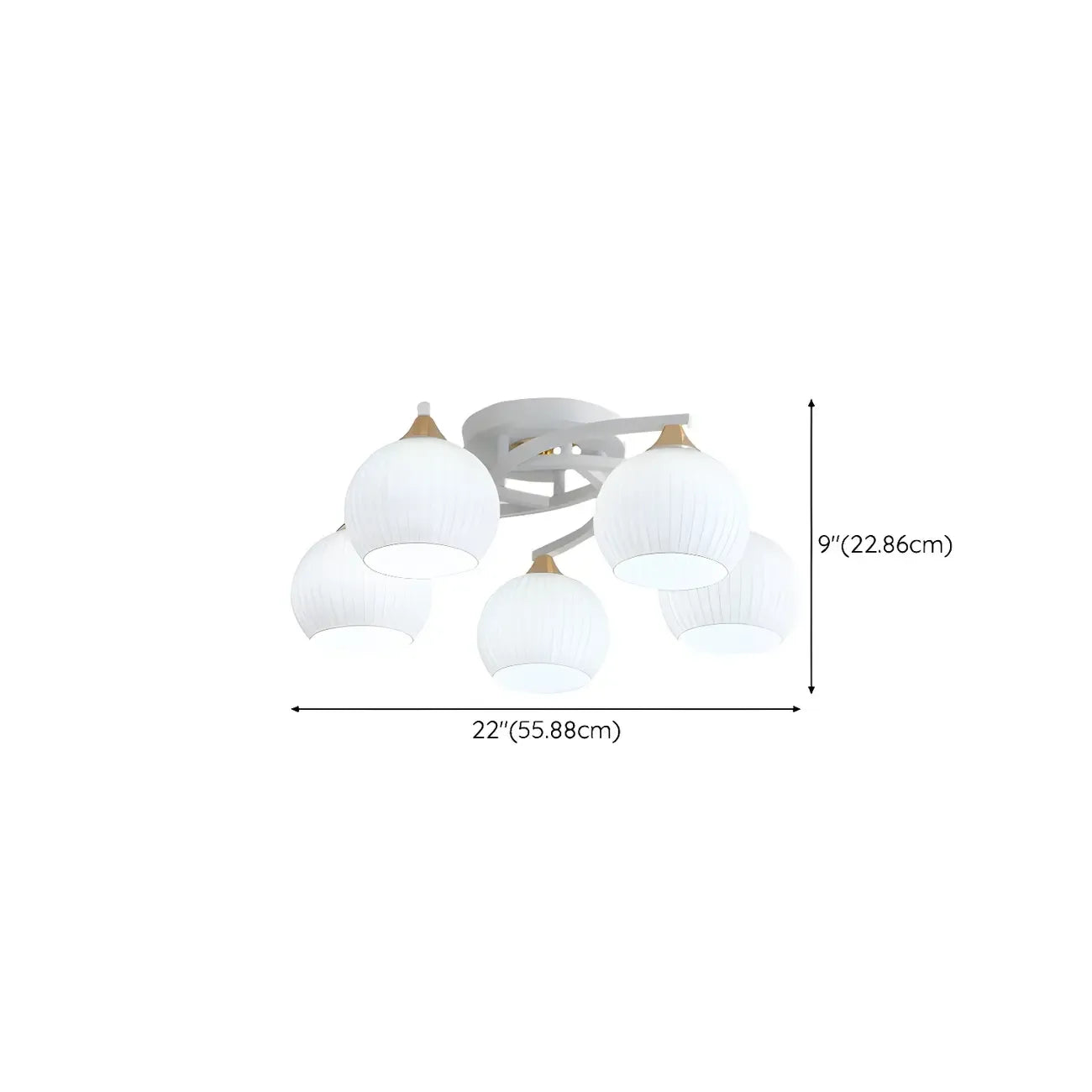 Minimalist White Glass Dome Semi Flush Ceiling Light