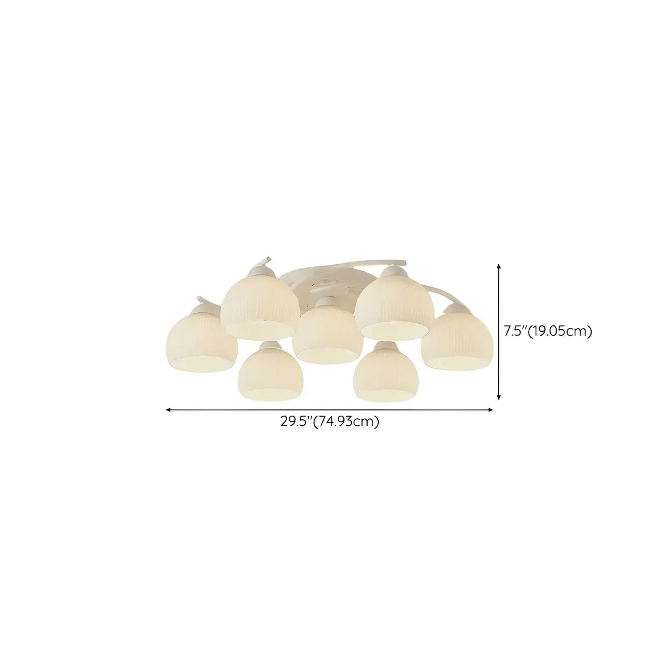 Minimalist White Glass Dome Semi Flush Ceiling Light