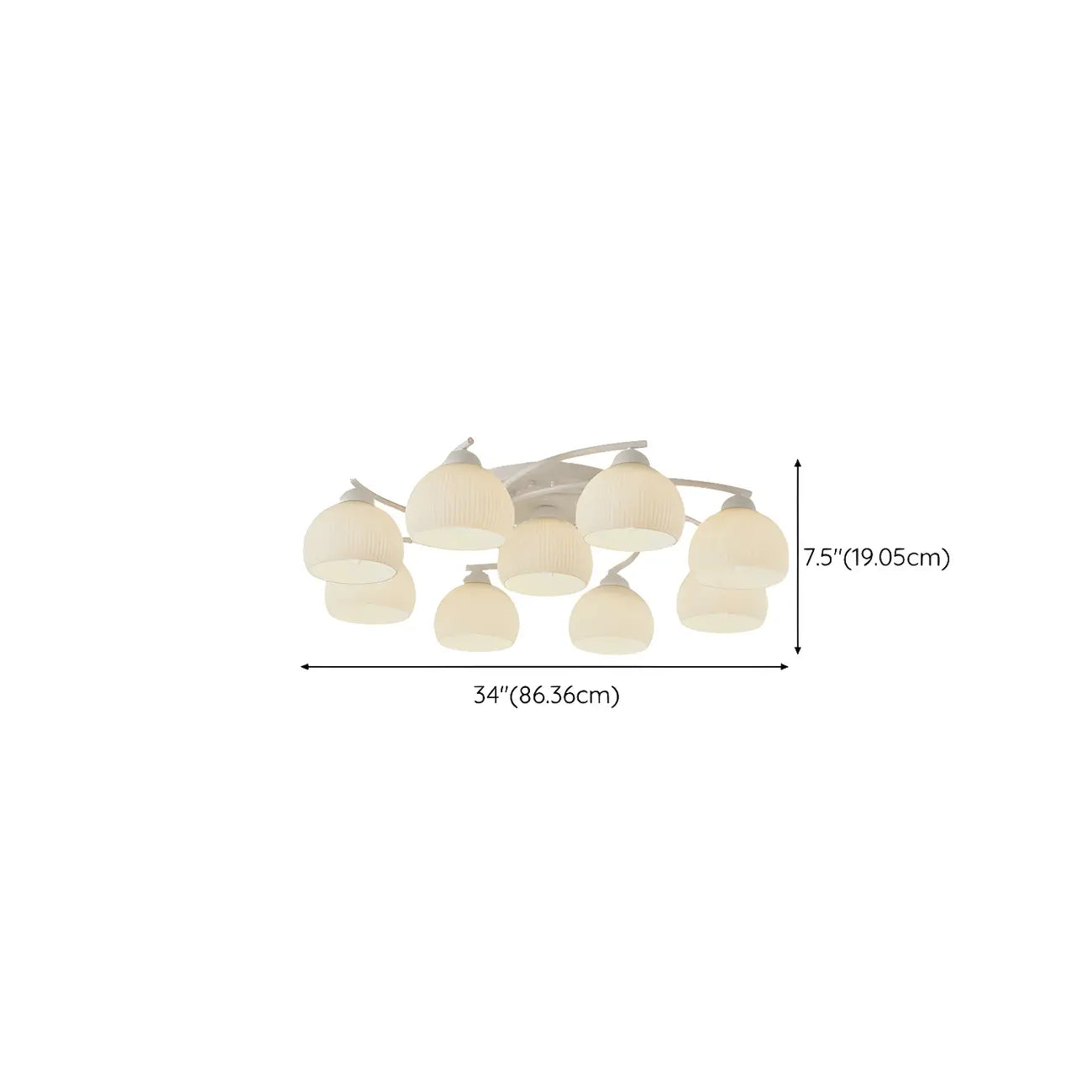 Minimalist White Glass Dome Semi Flush Ceiling Light