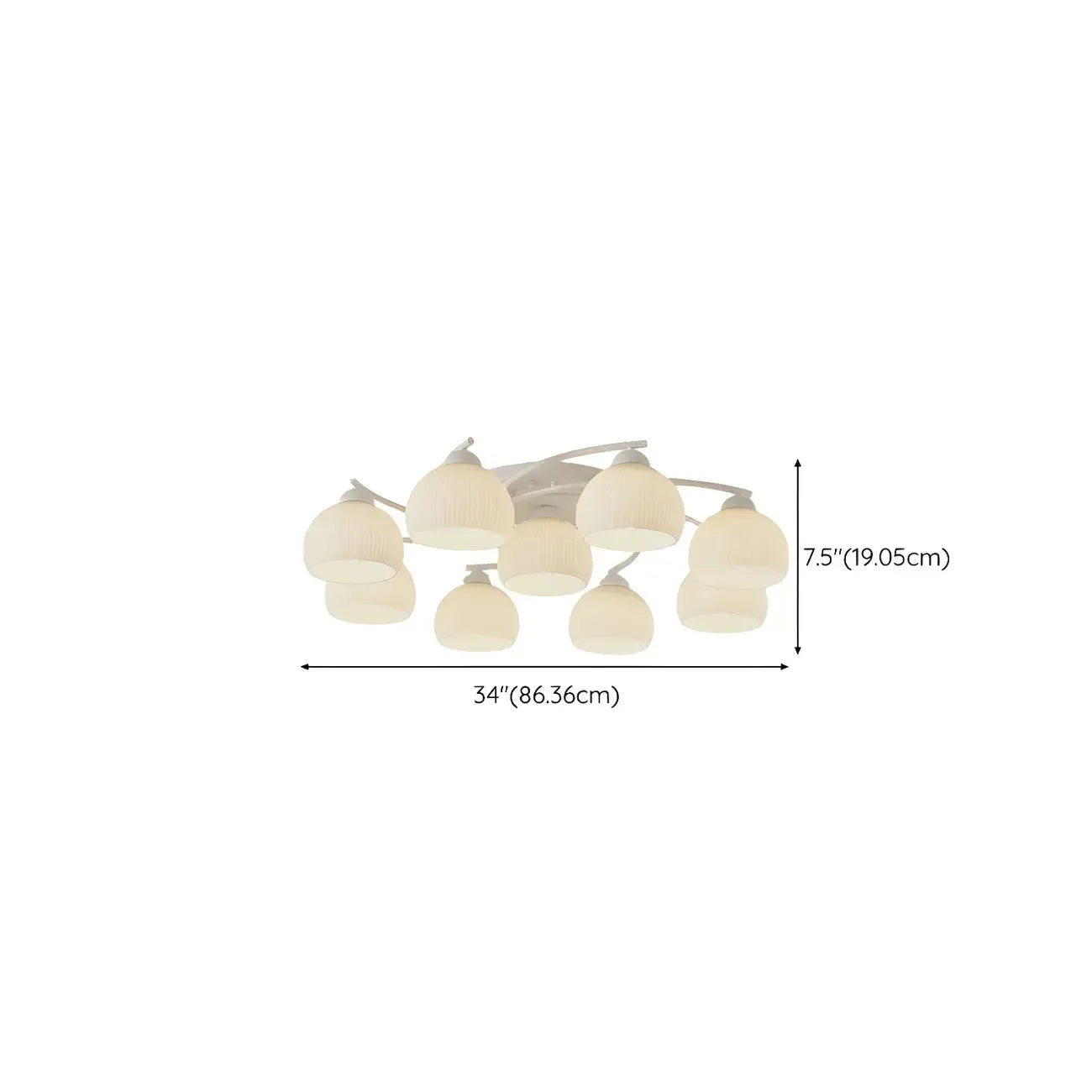 Minimalist White Glass Dome Semi Flush Ceiling Light