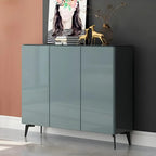 Gloss Green Wood Shoe Storage Cabinet for Entryway