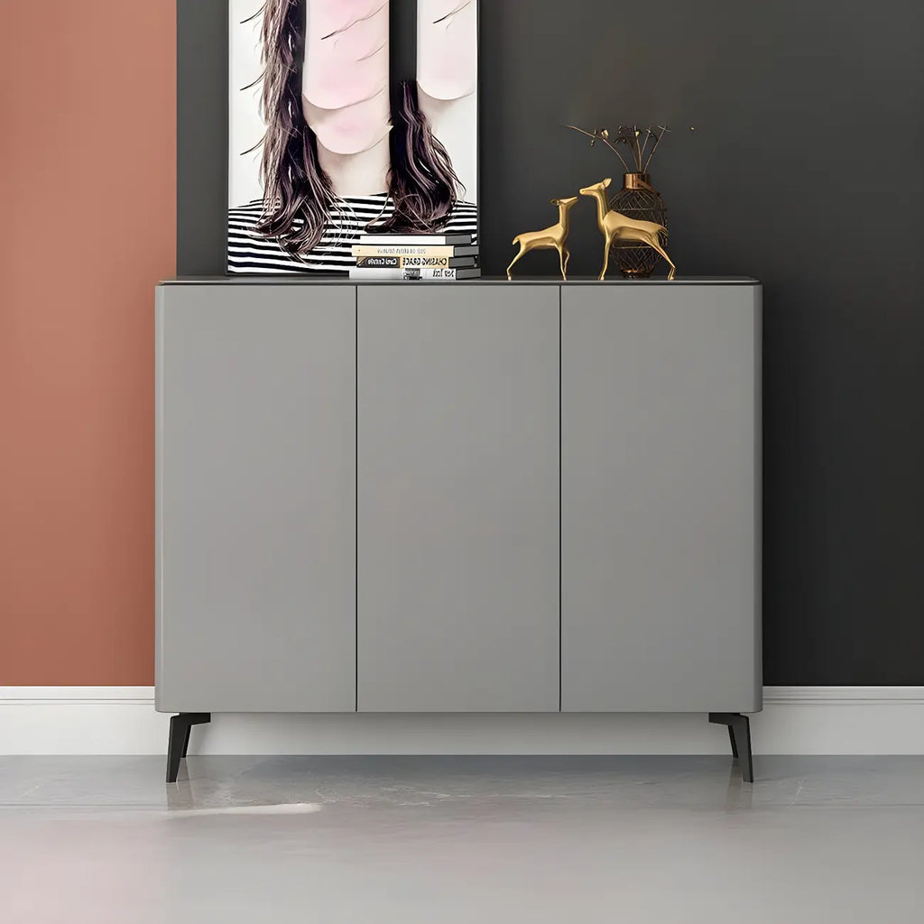 Gloss Green Wood Shoe Storage Cabinet for Entryway