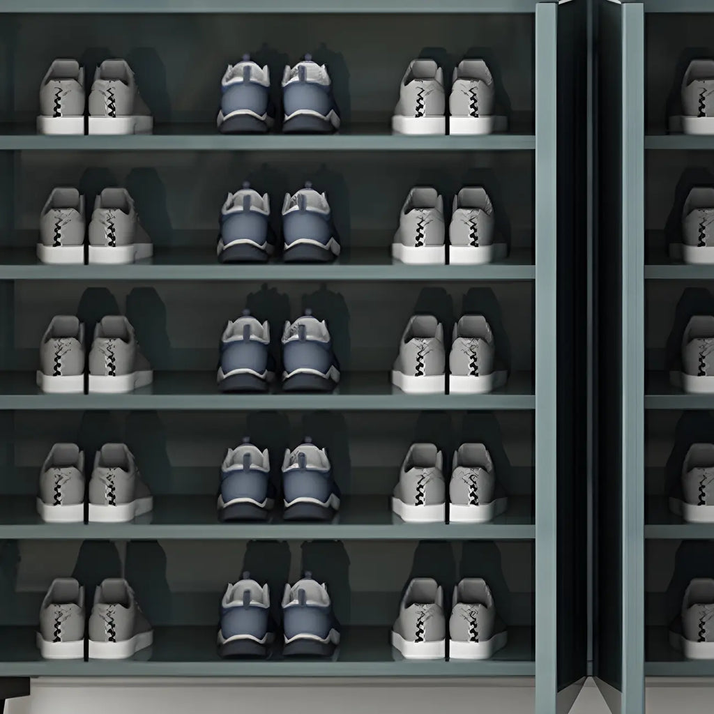 Gloss Green Wood Shoe Storage Cabinet for Entryway